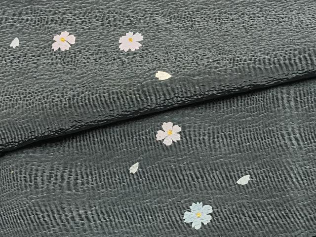 平和屋着物●東京友禅 菅有鬼一 小紋 舞花文 正絹 逸品 AABG4624fy