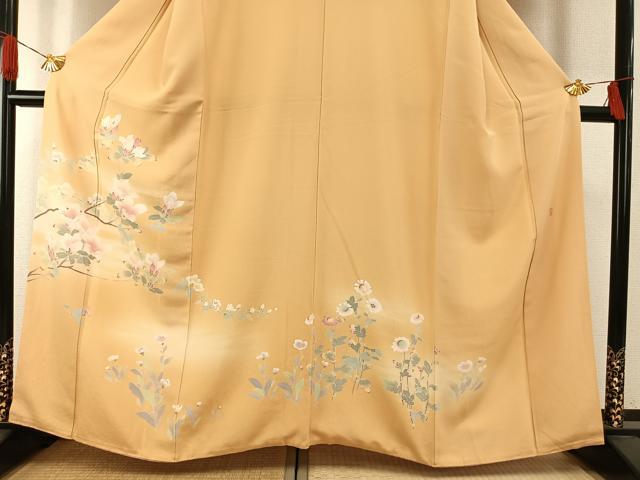 平和屋着物●訪問着 友禅 作家物 枝花文 暈し染め 正絹 逸品 AABG4629fy