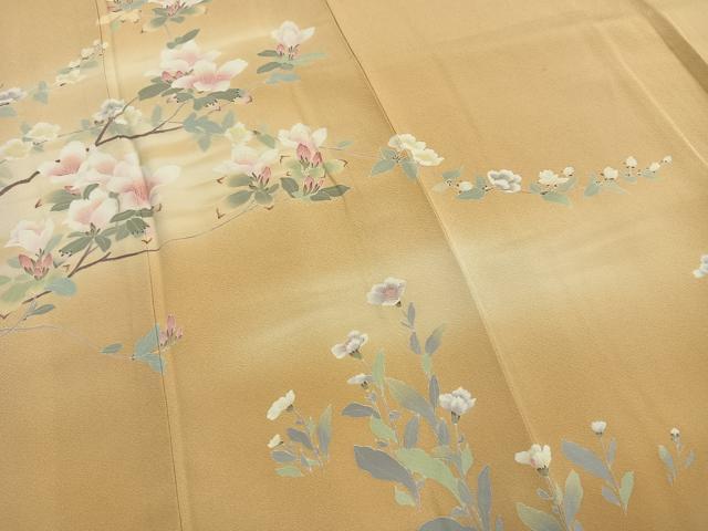 平和屋着物●訪問着 友禅 作家物 枝花文 暈し染め 正絹 逸品 AABG4629fy