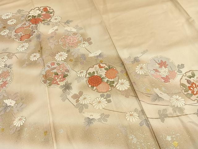 平和屋着物●訪問着 中国三大刺繍 相良刺繍 雪輪花文 暈し染め 金銀彩 正絹 逸品 AABG4636fy