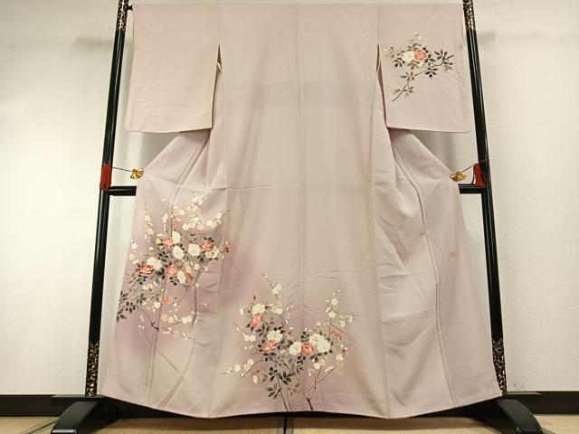 平和屋着物●訪問着 友禅 作家物 枝花文 暈し染め 正絹 逸品 未使用 AABG4637fy