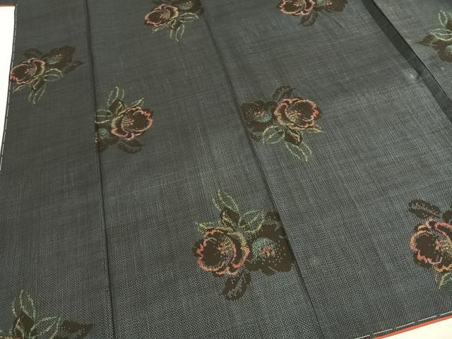 平和屋着物●本場大島紬 一元7マルキ 草花文 正絹 逸品 AABG4642fy