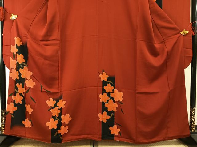 平和屋着物●豪華振袖 舞桜文 金彩 正絹 逸品 AABG4644fy