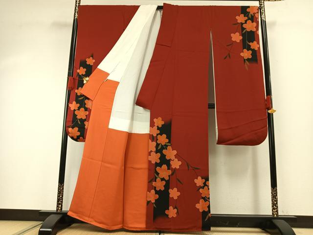 平和屋着物●豪華振袖 舞桜文 金彩 正絹 逸品 AABG4644fy