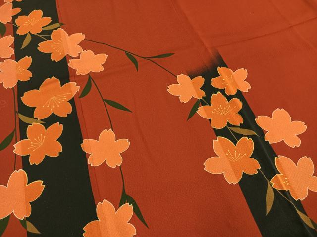 平和屋着物●豪華振袖 舞桜文 金彩 正絹 逸品 AABG4644fy
