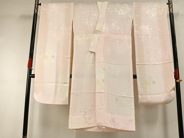 平和屋着物●振袖用長襦袢 無双仕立て 貝桶花地紋 暈し染め 正絹 逸品 AABG4645fy