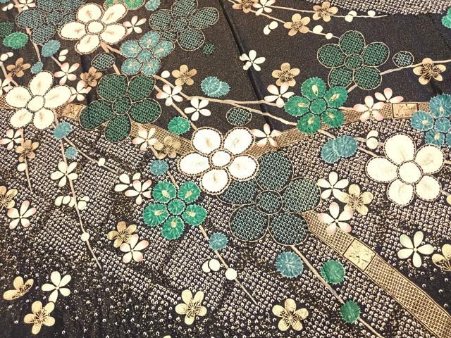 平和屋着物●豪華振袖 枝梅文 金彩 正絹 逸品 AABG4647fy