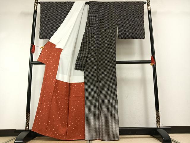平和屋着物●紀裳苑 訪問着 鹿の子文様 正絹 逸品 AABG4654fy