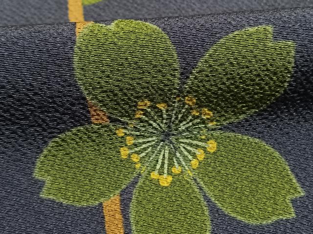 平和屋着物●世界的人形師 辻村寿三郎 ジュサブロー 振袖 舞花文 正絹 逸品 AABG4655fy