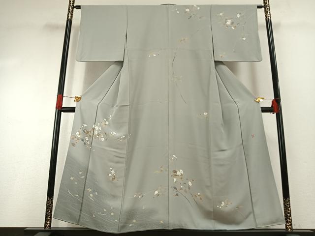 平和屋着物●訪問着 友禅 作家物 枝花文 暈し染め 正絹 逸品 AABG4661fy