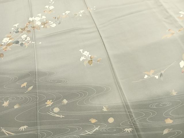 平和屋着物●訪問着 友禅 作家物 枝花文 暈し染め 正絹 逸品 AABG4661fy