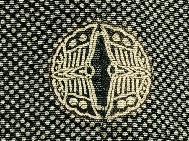 平和屋着物●訪問着 江戸小紋 総刺繍 枝葉文 銀糸 正絹 逸品 AABG4663fy
