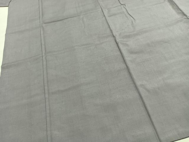 平和屋着物●結城紬 色無地 牡丹鼠色 正絹 逸品 AABG4672fy