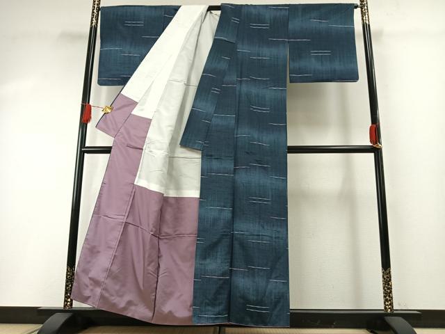 平和屋着物●上質な紬 めがね織 吉野織 変わり縞 正絹 逸品 AABG4675fy