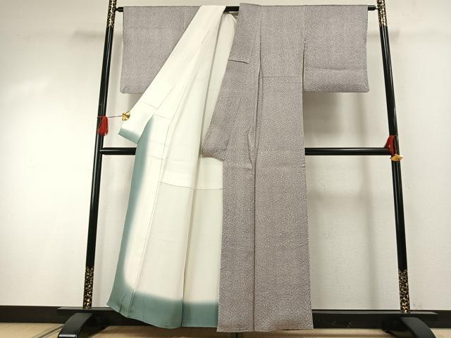 平和屋着物●名門 藤娘きぬたや・総絞り(杢目絞り) 小紋 霞文 正絹 逸品 AABG4677fy