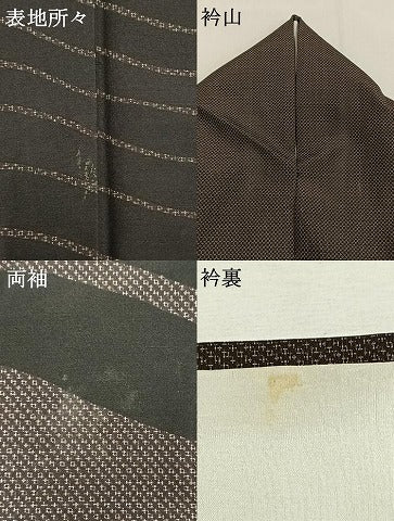平和屋着物●訪問着 本場大島紬 染大島 よろけ縞 正絹 逸品 AABG4685fy