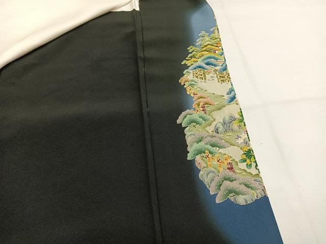平和屋着物●本加賀友禅作家 吉田茂 黒留袖 松竹梅 暈し染め 正絹 逸品 AABG4687fy