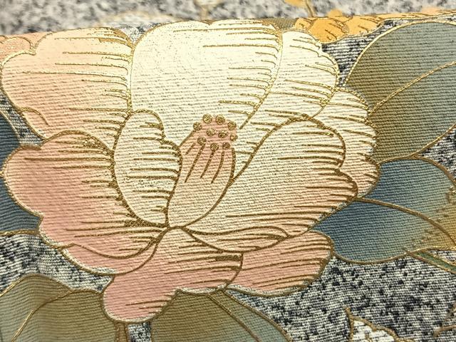 平和屋着物●訪問着 草花文 金彩 正絹 逸品 AABG4690fy