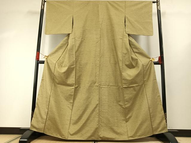 平和屋着物●石川県指定無形文化財 牛首紬 白山工房 手織り 霞文 正絹 逸品 未使用 AABG4695fy