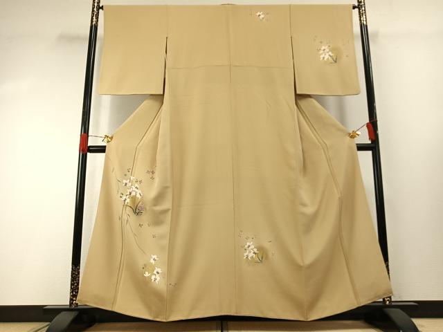 平和屋着物●訪問着 友禅 枝花文 枯色 暈し染め 金彩 正絹 逸品 AABG4706fy