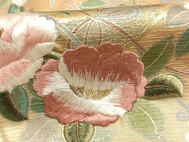 平和屋着物●訪問着 刺繍 枝花文 暈し染め 金銀彩 金糸 正絹 逸品 未使用 AABG4709fy