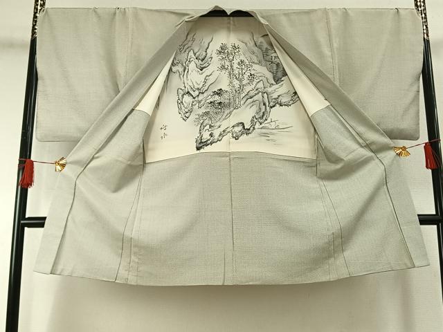 平和屋着物●男性 本塩沢 アンサンブル 110亀甲 総詰め 正絹 逸品 AABG4717fy