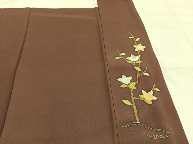 平和屋着物●訪問着 友禅 駒刺繍 色紙風景花文 金彩 そめの近江謹製 正絹 逸品 AABG4719fy