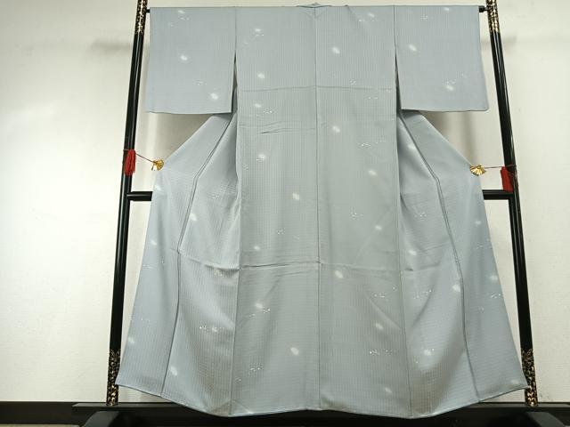平和屋着物●上質な小紋 松葉文様 花織地紋 蛍暈し 正絹 逸品 AABG4724fy