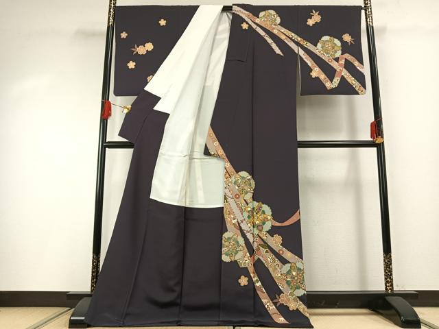 平和屋着物●訪問着 駒刺繍 熨斗花文 金彩 ロング丈 正絹 逸品 AABG4726fy