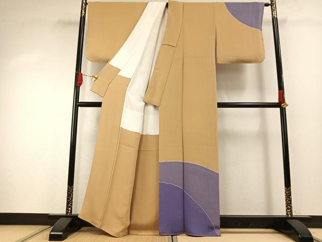 平和屋着物●東京友禅 久呂田明功 訪問着 鬼しぼ縮緬 正絹 逸品 AABG4728fy