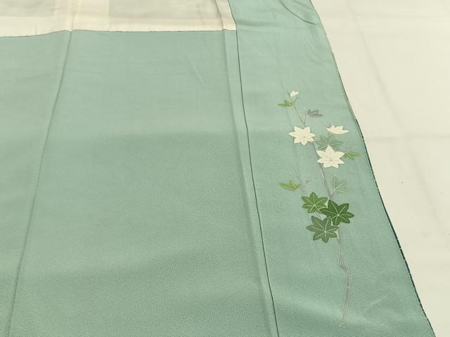 平和屋着物●訪問着 友禅 作家物 草花文 正絹 逸品 AABG4742fy