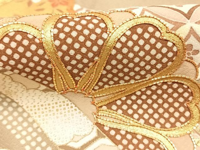 平和屋着物●豪華色留袖 友禅 駒刺繍 熨斗花文 金彩 正絹 逸品 AABG4746fy