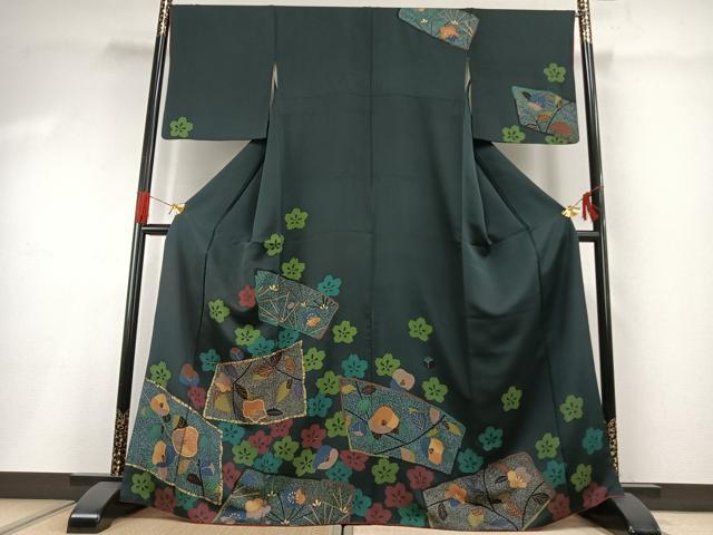 平和屋着物●訪問着 舞花文 金銀糸 金彩 正絹 逸品 AABG4761fy