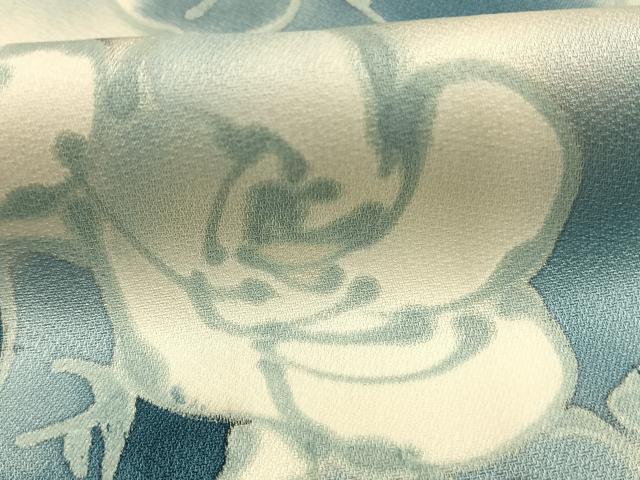 平和屋着物●染色作家 斉藤三才 小紋 手描き 薔薇 暈し染め 正絹 逸品 AABG4762fy