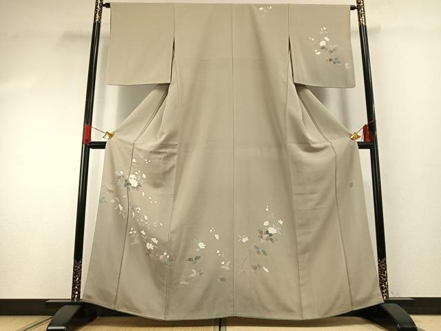 平和屋着物●訪問着 友禅 作家物 枝花文 暈し染め 正絹 逸品 AABG4763fy