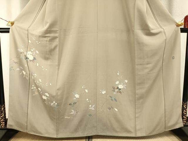 平和屋着物●訪問着 友禅 作家物 枝花文 暈し染め 正絹 逸品 AABG4763fy