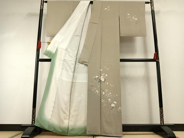 平和屋着物●訪問着 友禅 作家物 枝花文 暈し染め 正絹 逸品 AABG4763fy