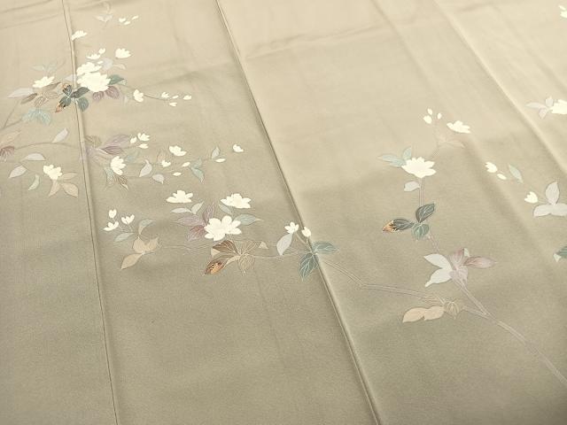 平和屋着物●訪問着 友禅 作家物 枝花文 暈し染め 正絹 逸品 AABG4763fy