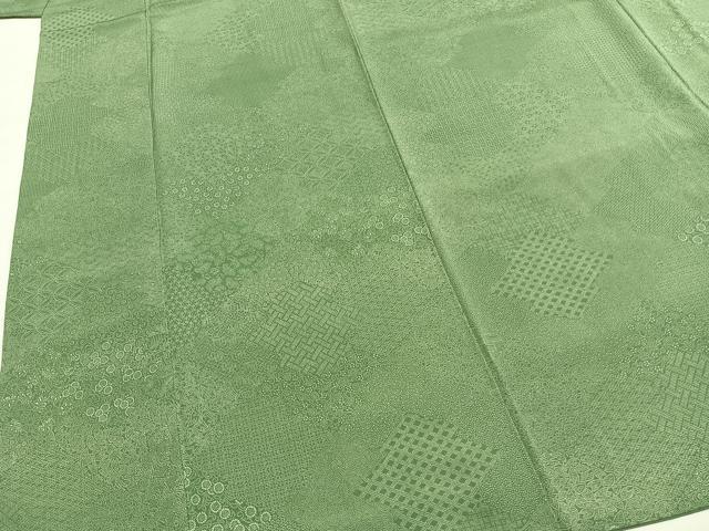 平和屋着物●伝統工芸士 廣瀬雄望 江戸小紋 切嵌花文 正絹 逸品 AABG4767fy