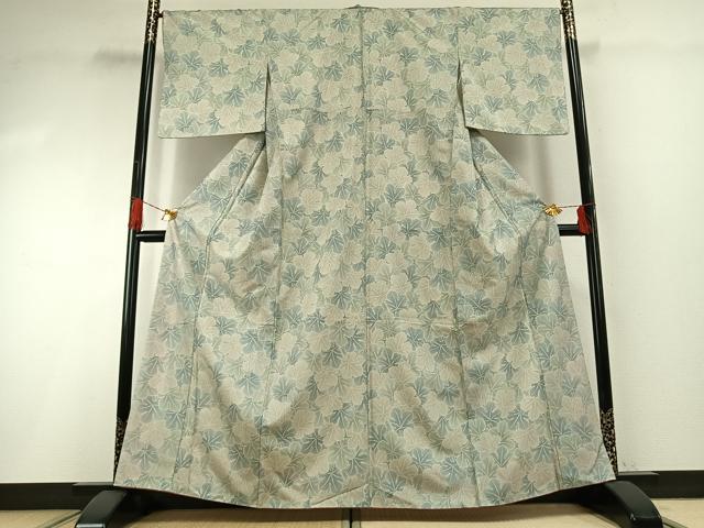 平和屋着物●本場大島紬 染大島 葉尽くし 正絹 逸品 AABG4772fy