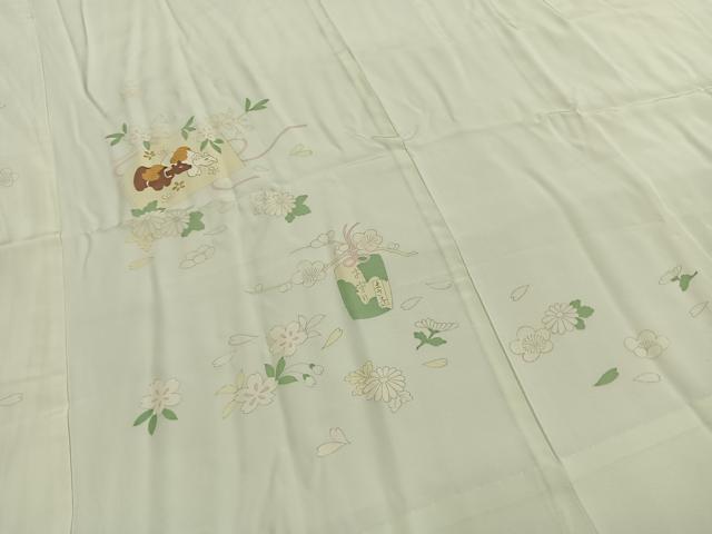 平和屋着物●長襦袢 単衣 絵馬 お守り 金彩 高島屋扱い 正絹 逸品 AABG4775fy