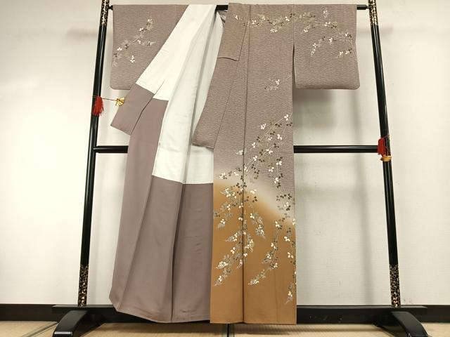 平和屋着物●訪問着 萩文 暈し染め 金彩 正絹 逸品 AABG4783fy