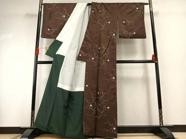 平和屋着物●上質な小紋 後ろ向き兎 正絹 逸品 AABG4794fy