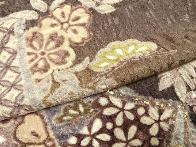 平和屋着物●訪問着 絞り 草花文 暈し染め 金彩 上代43万円 仮絵羽 正絹 逸品 未使用 AABG4795fy