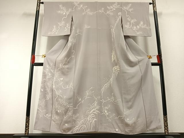 平和屋着物●訪問着 手描き 枝松文 正絹 逸品 未使用 AABG4802fy