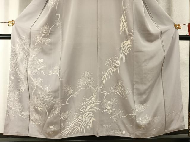 平和屋着物●訪問着 手描き 枝松文 正絹 逸品 未使用 AABG4802fy