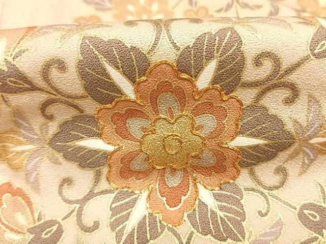 平和屋着物●訪問着 駒刺繍 吉祥花文 金彩 鈴乃屋扱い 正絹 逸品 AABG4805fy