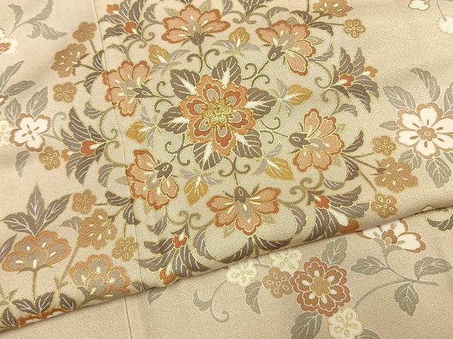 平和屋着物●訪問着 駒刺繍 吉祥花文 金彩 鈴乃屋扱い 正絹 逸品 AABG4805fy