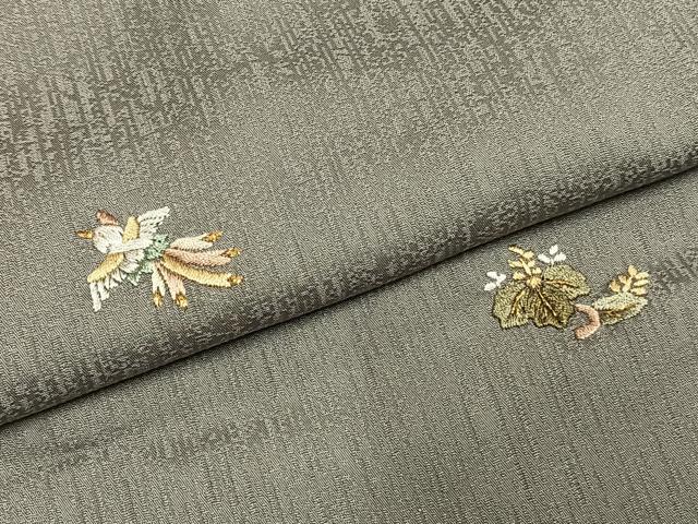 平和屋着物●上質な小紋 総刺繍 花鳥文 金糸 正絹 逸品 AABG4834fy