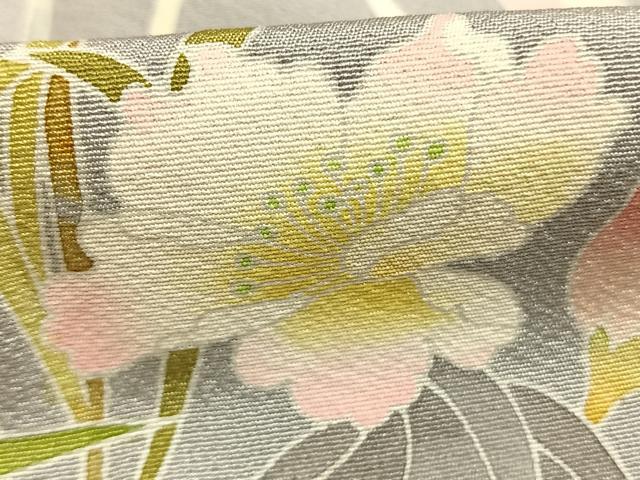 平和屋着物●京加賀友禅 百貫石峰 訪問着 草花文 暈し染め 正絹 逸品 AABG4836fy